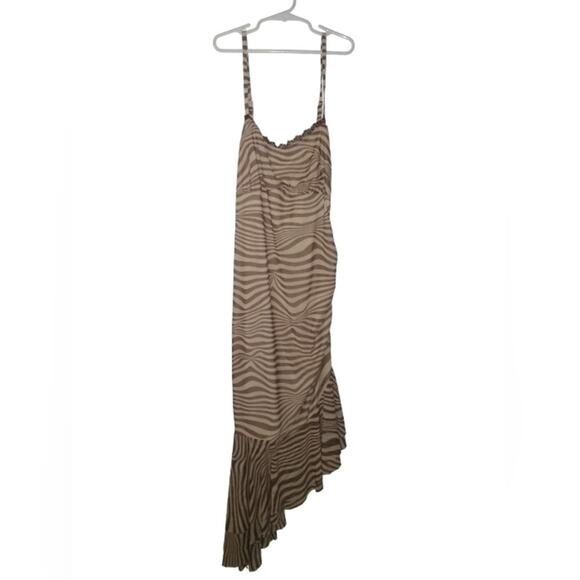 ❄️2/$5❄️[B3] Wild Fable Sleeveless Zebra Midi Mesh Dress - Picture 2 of 2